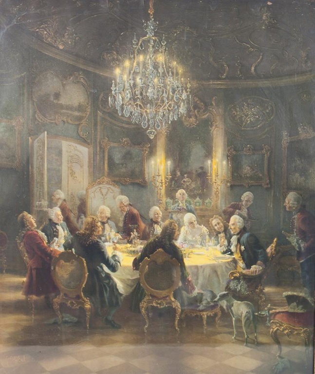 Frederico II e seus cortesãos alimentação
