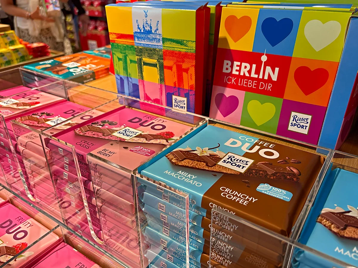 Chocolates Ritter Sport com embalagens temáticas de Berlim
